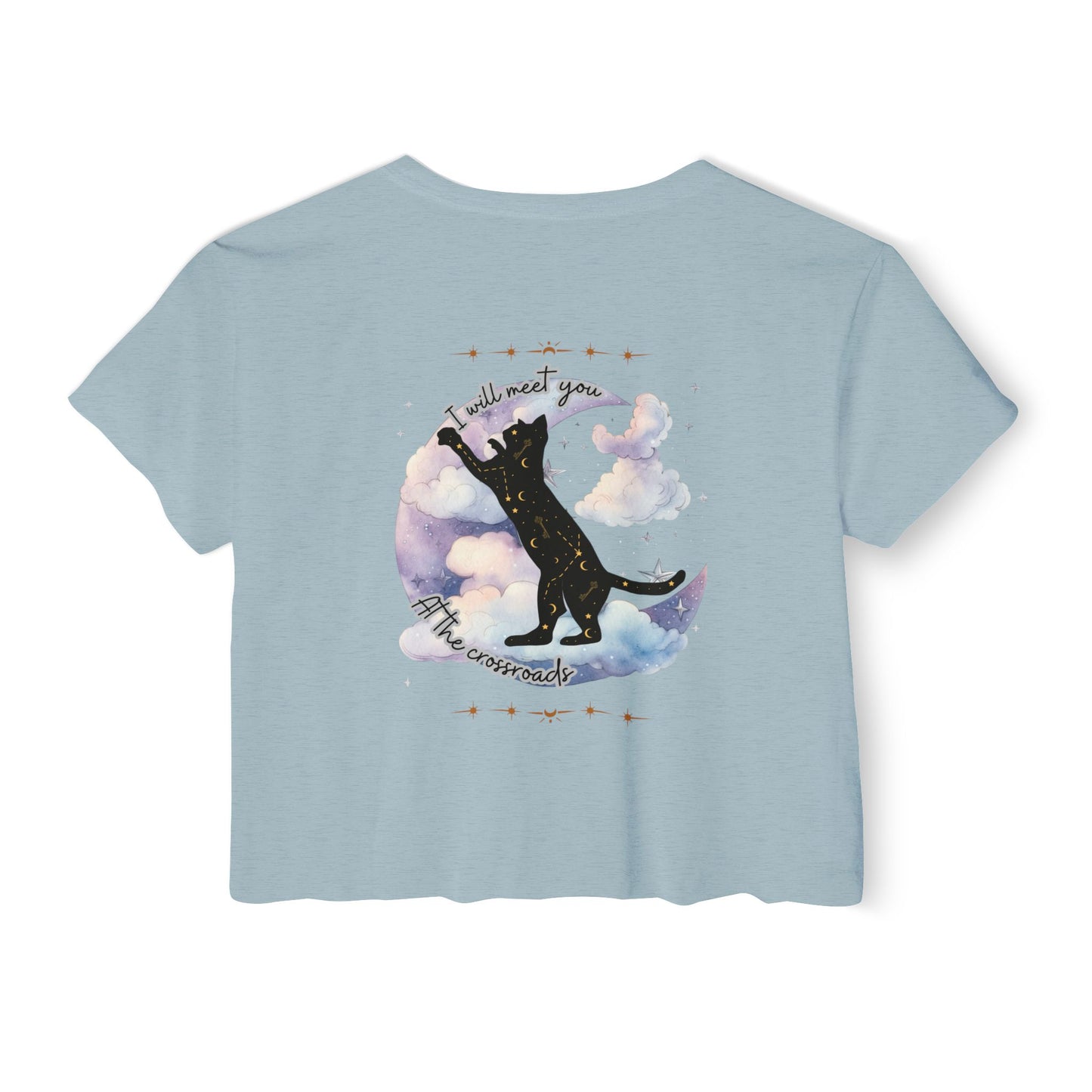 I Will Meet You at the Crossroads Women's Festival Crop Top - Celestial Design
