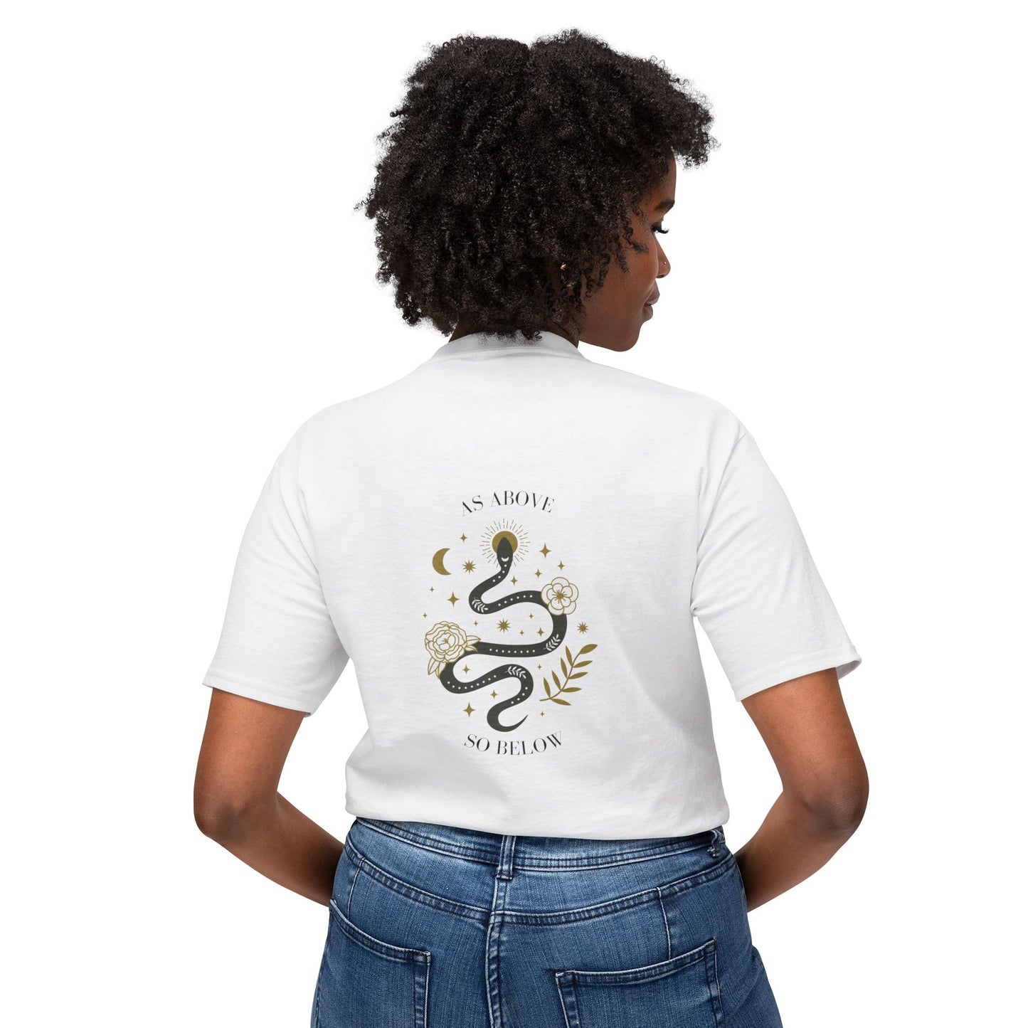 Unisex 'As Above, So Below' Snake Graphic T-Shirt