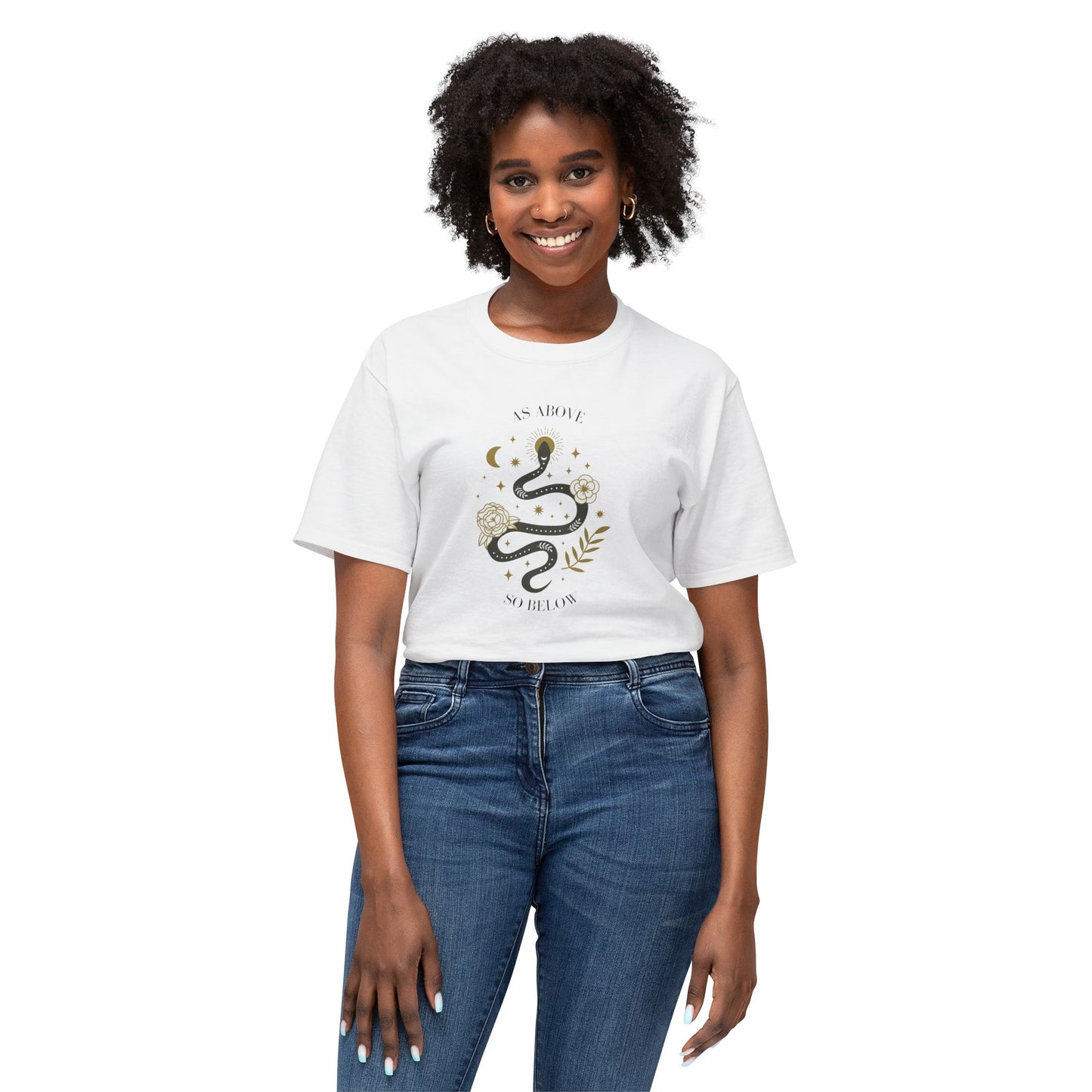Unisex 'As Above, So Below' Snake Graphic T-Shirt