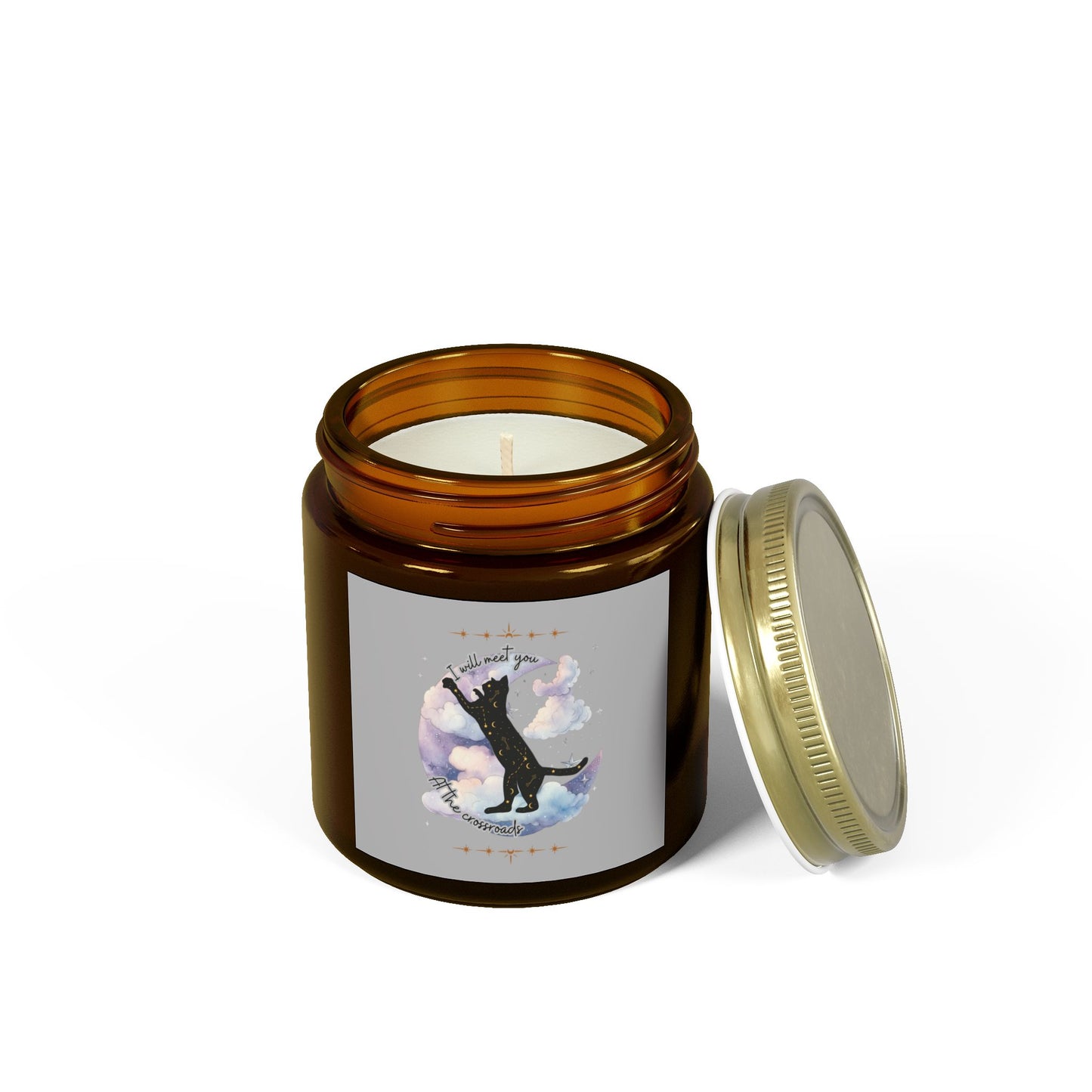 Coconut Apricot Scented Candle - Black Cat Design (4oz & 9oz)