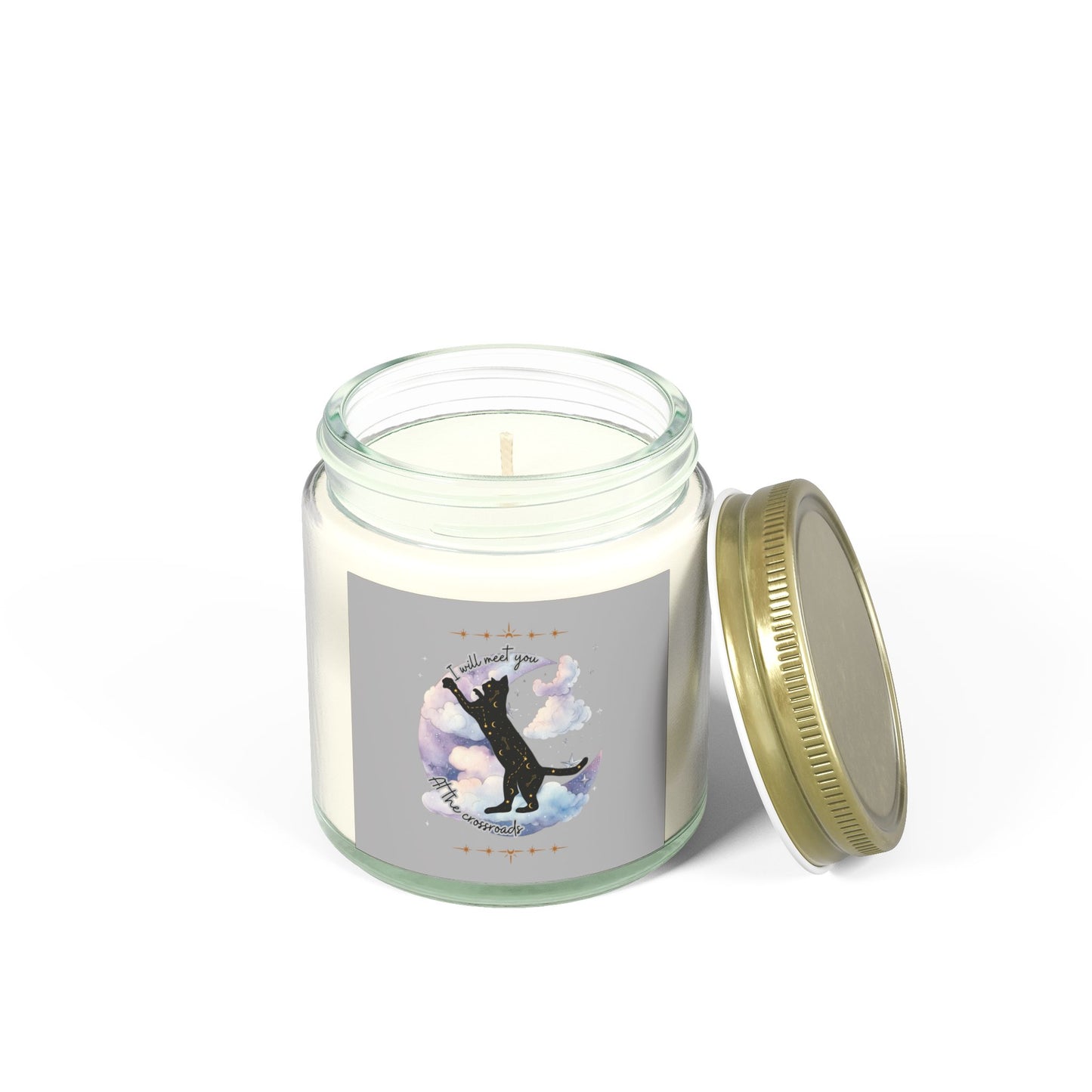 Coconut Apricot Scented Candle - Black Cat Design (4oz & 9oz)