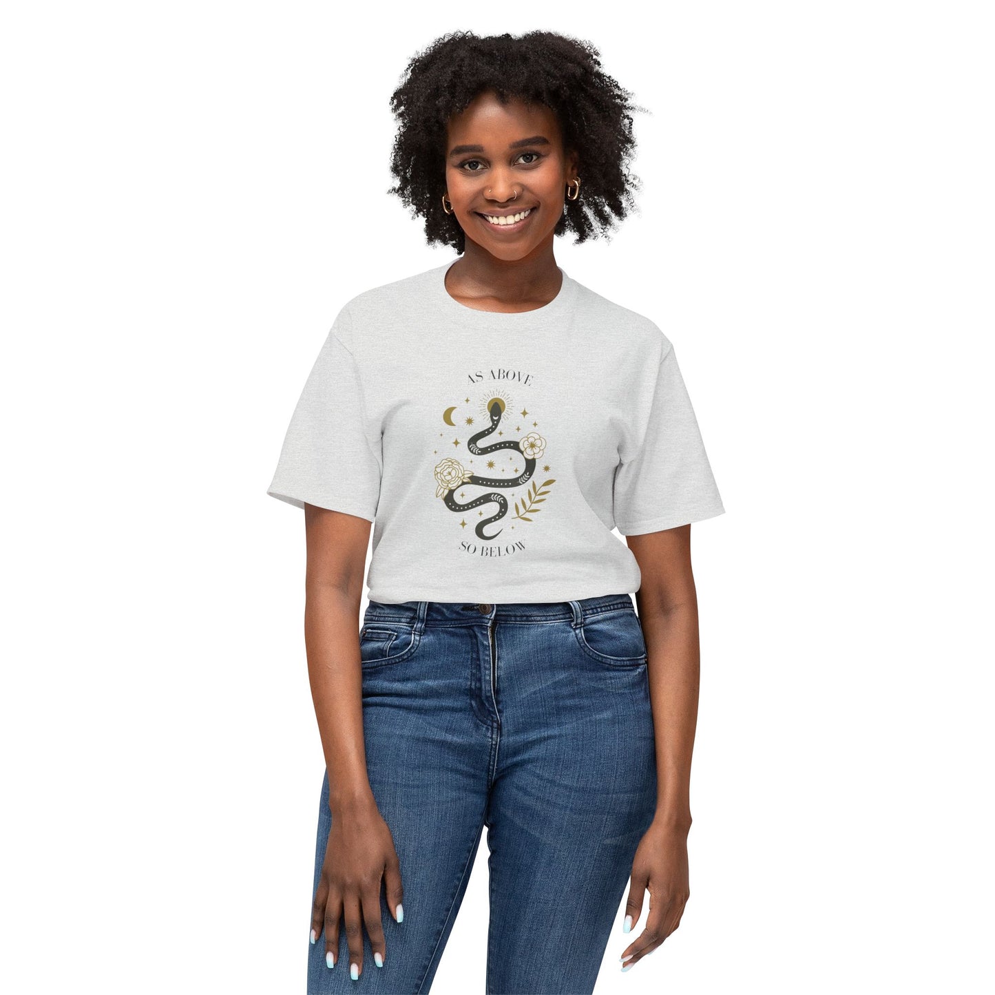 Unisex 'As Above, So Below' Snake Graphic T-Shirt